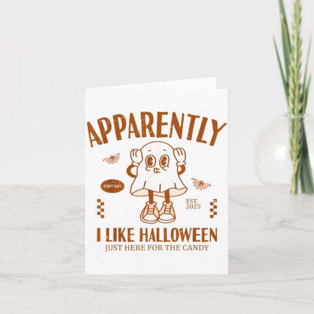 Lustiger Geist Anscheinend mag ich Halloween  Karte (Vorderseite)