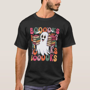Lustiger Geist Booooks Liebhaber Halloween Lehrer T-Shirt