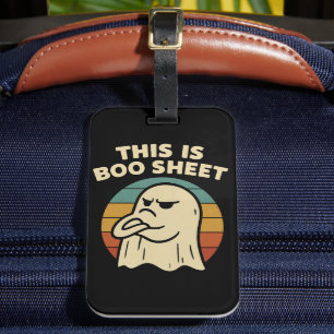Lustiger Geist "Das ist Boo-Blatt" Retro-Halloween Gepäckanhänger
