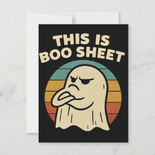Lustiger Geist "Das ist Boo-Blatt" Retro-Halloween Postkarte