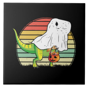 Lustiger Geist Dinosaurier Halloween Fliese