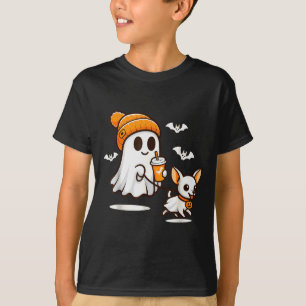 Lustiger Geist gehender Chihuahua-Hund Halloween F T-Shirt