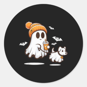 Lustiger Geist gehender Hund Geist Hund Halloween  Runder Aufkleber