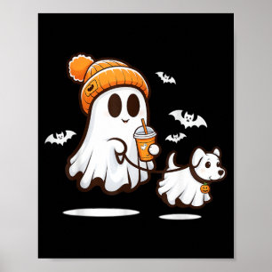Lustiger Geist gehender Hund Geisterhund Halloween Poster