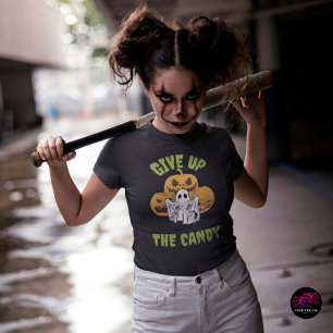 Lustiger Geist Gib Den Süßigkeiten Auf Halloween T-Shirt