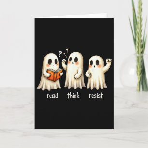 Lustiger Geist Halloween Lies Denk Widerstand Anti Karte