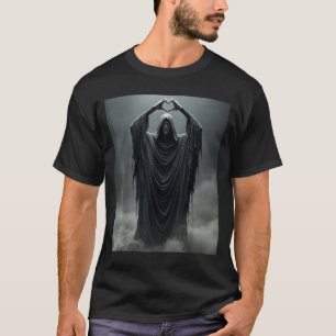 Lustiger Geist Herz Hände gruseliges Gesicht Hallo T-Shirt