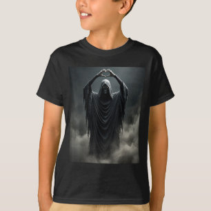 Lustiger Geist Herz Hände gruseliges Gesicht Hallo T-Shirt