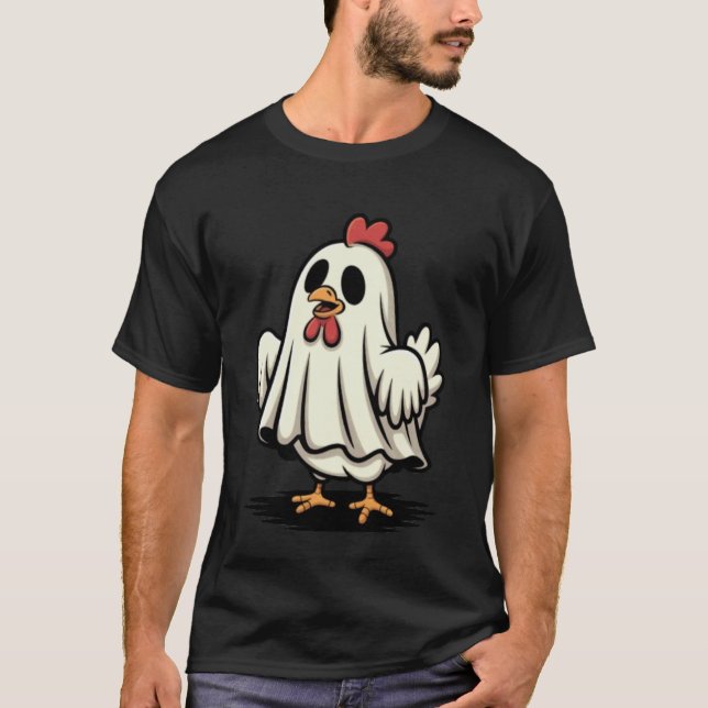 Lustiger Geist-Huhn Halloween T-Shirt (Vorderseite)