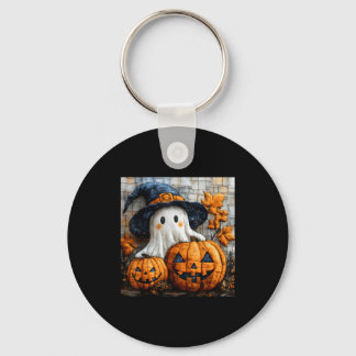 Lustiger Geist Kürbis Süße Halloween Patchwork Kun Schlüsselanhänger