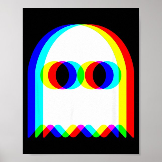 Lustiger Geist Trippy Vaporwave Halloween Techno R Poster (Vorne)