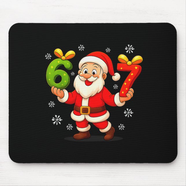 Lustiger Gen-Alpha-Slang 6 7 Weihnachten Santa Six Mousepad (Vorne)