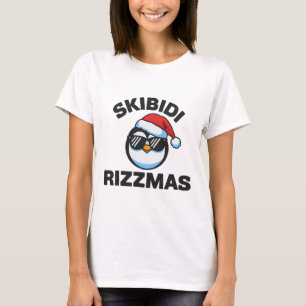 Lustiger Gen-Alpha-Slang-Weihnachts-Pinguin Skibid T-Shirt