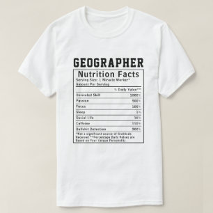 Lustiger Geograph Ernährungsfakten Erdwissenschaft T-Shirt