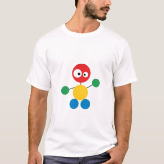 Lustiger geometrischer Charakter - Primärfarben-Ab T-Shirt