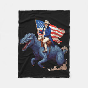 Lustiger George Washington, der auf einem Tyrannos Fleecedecke