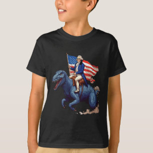 Lustiger George Washington reitet auf einem Tyrann T-Shirt