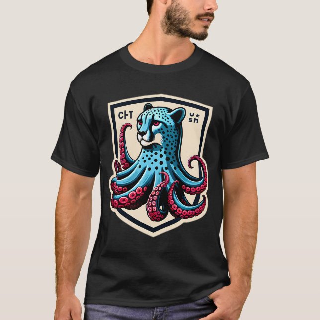 Lustiger Gepard-Oktopus T-Shirt (Vorderseite)