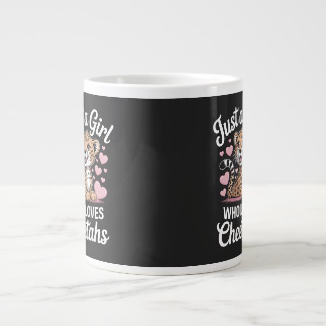 Lustiger Gepard-Zitat  Jumbo-Tasse (Vorderseite)