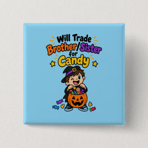 Lustiger Geschwister-Halloween Wird Bruder Schwest Button