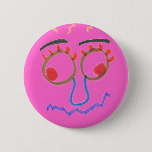 Lustiger Gesichts-Button Button
