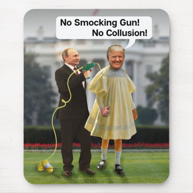Lustiger Gewehr-Witz Donald Trump Putin Smocking Mousepad (Vorne)