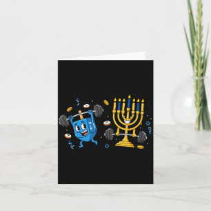 Lustiger Gewichtheber Fitnessstudio Dreidel Menora Karte