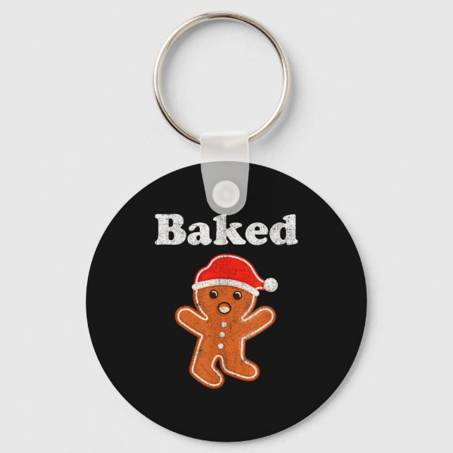 Lustiger Gingerbread Man Gebackener Cookie Backen  Schlüsselanhänger (Vorderseite)