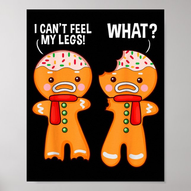 Lustiger Gingerbread Man Ginger Bread Männer Weihn Poster (Vorne)