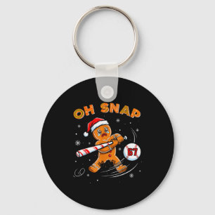 Lustiger Gingerbread Man Oh Snap 67 Baseball Meme Schlüsselanhänger