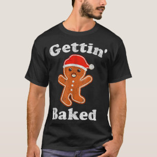 Lustiger Gingerbread-Mann beim Backen Cookie-Backe T-Shirt