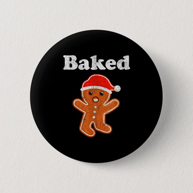 Lustiger Gingerbread-Mann Gebäck Kekse Backen Erwa Button (Vorderseite)