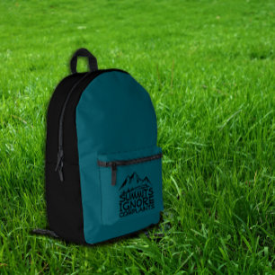 Lustiger Gipfel-Wander-Rucksack in schwarz, blau,  Bedruckter Rucksack