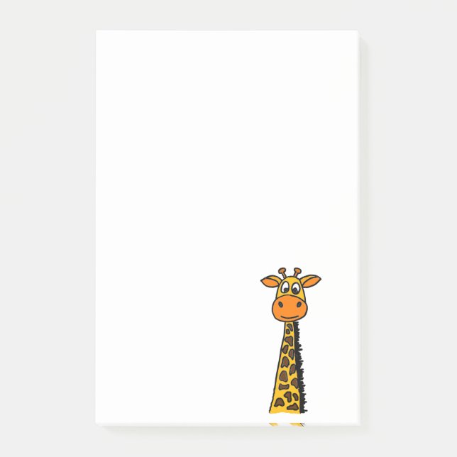 Lustiger Giraffen-Cartoon Post-it Klebezettel (Vorderseite)
