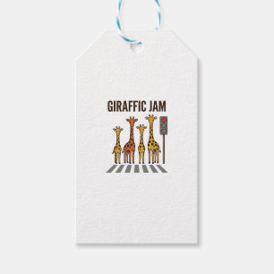 Lustiger Giraffenstau Retro-Vektor für Giraffenübe Geschenkanhänger