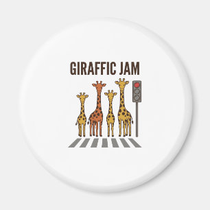 Lustiger Giraffenstau Retro-Vektor für Giraffenübe Magnet