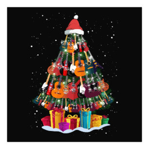 Lustiger Gitarren-Weihnachtsbaum Fotodruck