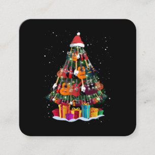 Lustiger Gitarren-Weihnachtsbaum  Quadratische Visitenkarte