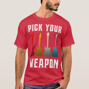 Lustiger Gitarrenplektrum Wähle deine Waffe Vintag T-Shirt