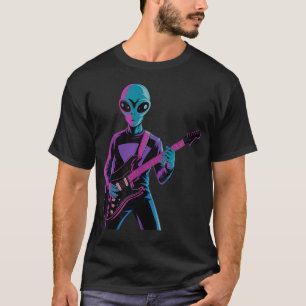 Lustiger Gitarrist Alien Grafik Gitarren Alien Ali T-Shirt