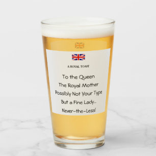 Lustiger Glasbecher 'Royal Toast der Königin' Glas