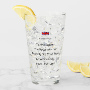 Lustiger Glasbecher 'Royal Toast der Königin' Glas