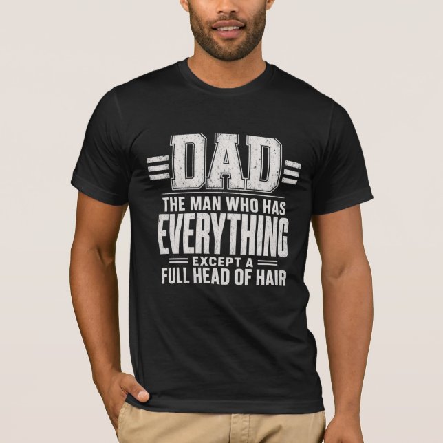 Lustiger Glatzkopf-Vater-Witz T-Shirt (Vorderseite)