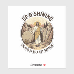 Lustiger Glaube Auferstehungshöhle Vintage-Stich-S Aufkleber