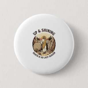 Lustiger Glaube Auferstehungshöhle Vintage-Stich-S Button