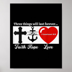 Lustiger Glaube Hoffnung Liebe Jesus Christliches Poster