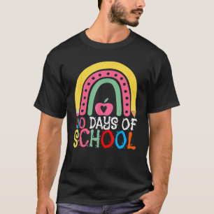 Lustiger glücklicher 100. Schultag Lehrer Regenbog T-Shirt