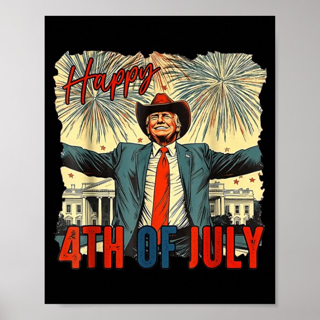 Lustiger glücklicher 4. Juli Unabhängigkeitstag Poster (Vorne)