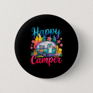 Lustiger glücklicher Camper Camping Bekleidung Anh Button