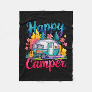 Lustiger glücklicher Camper Camping Bekleidung Anh Fleecedecke